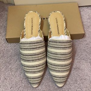Brand New Lucky Brand Striped Loafer Sandals 9.5